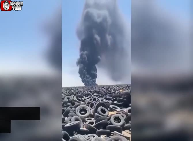 Video :Kuwaiti tire dump on flames